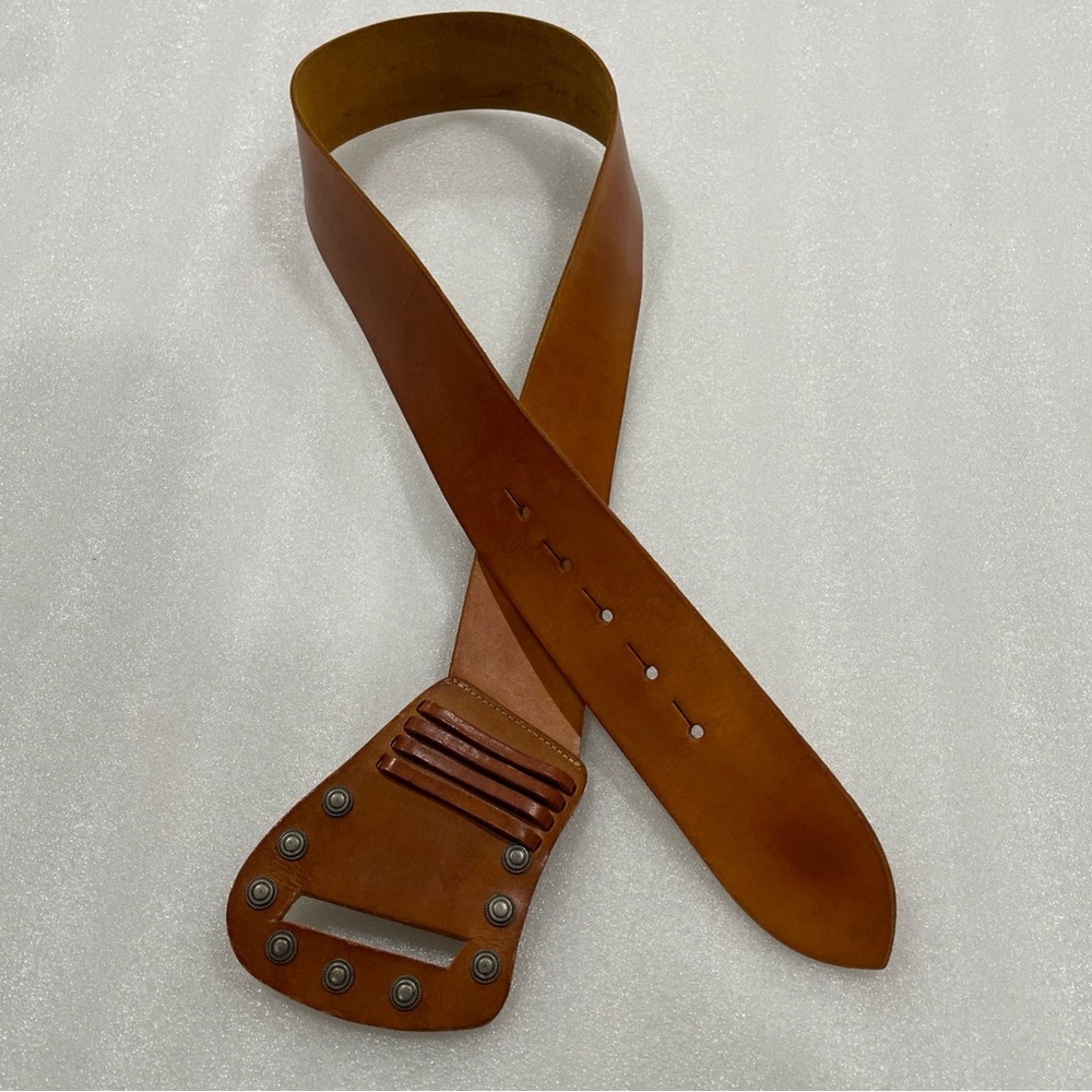 Vintage Leather AVION International Belt 2”Wide Adjustable Pin Buckle 34-37” EUC